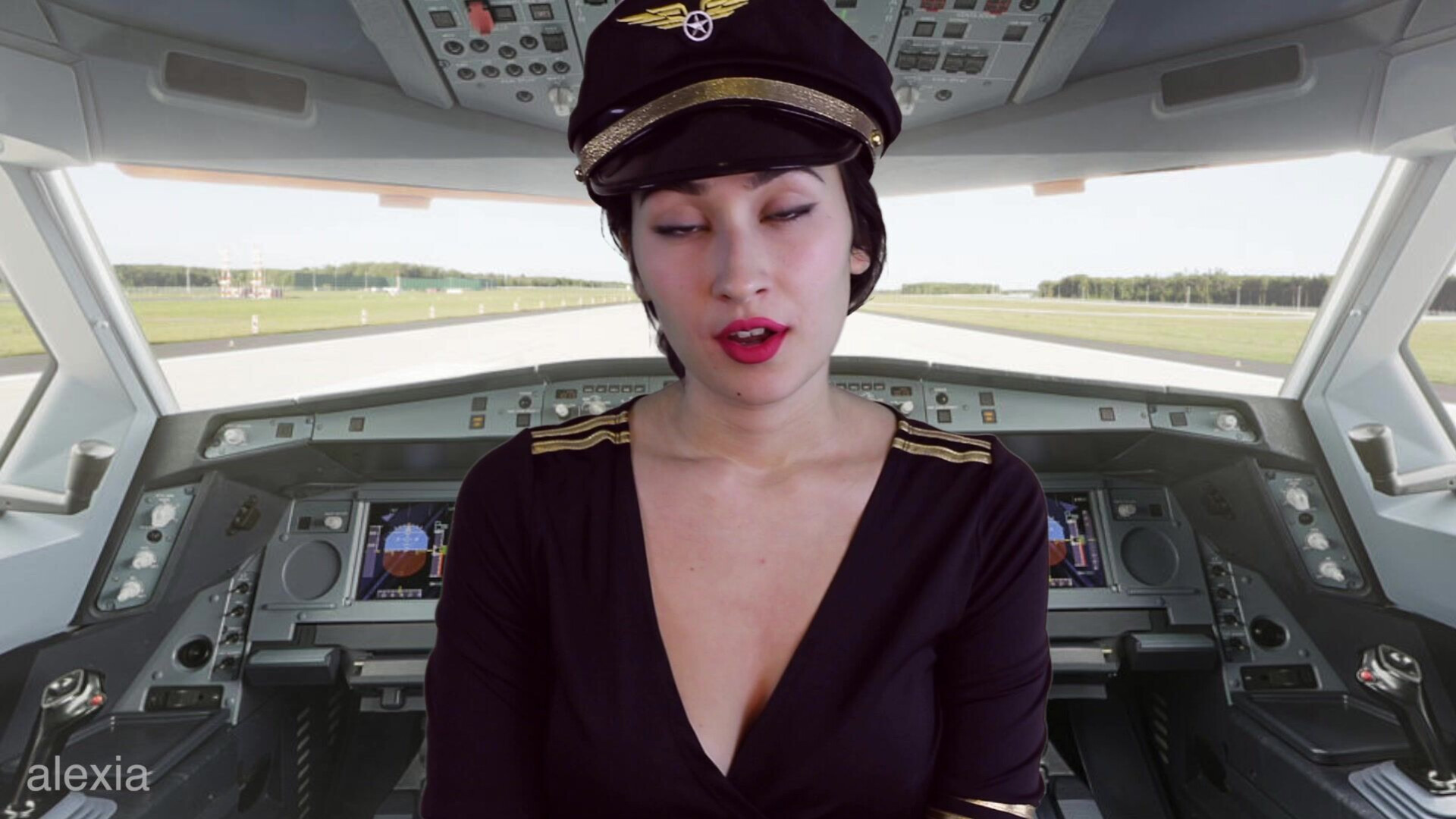 Alexia96 Jerk Off Instructions From The Cockpit - solo - amateur - jerk-off instructions (joi)