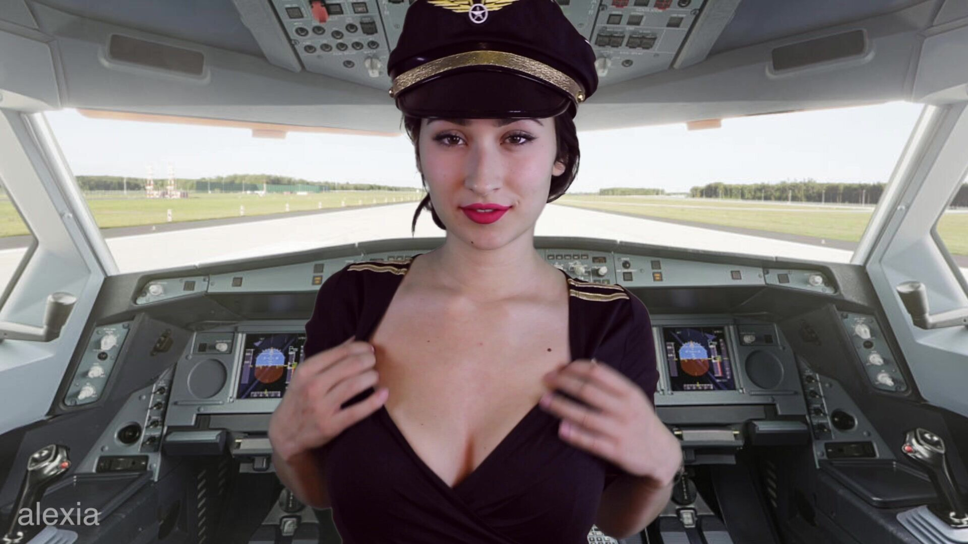 Alexia96 Jerk Off Instructions From The Cockpit - solo - amateur - jerk-off instructions (joi)
