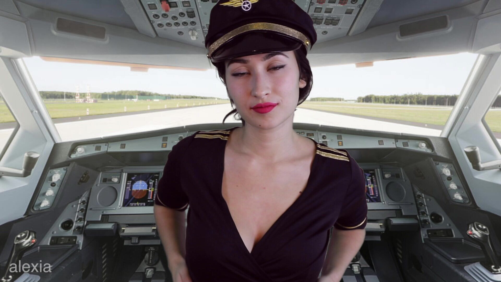 Alexia96 Jerk Off Instructions From The Cockpit - solo - amateur - jerk-off instructions (joi)