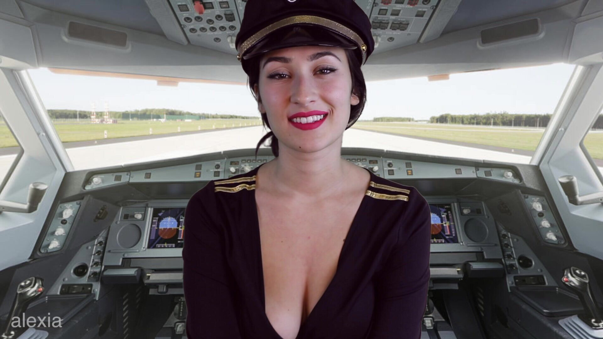 Alexia96 Jerk Off Instructions From The Cockpit - solo - amateur - jerk-off instructions (joi)