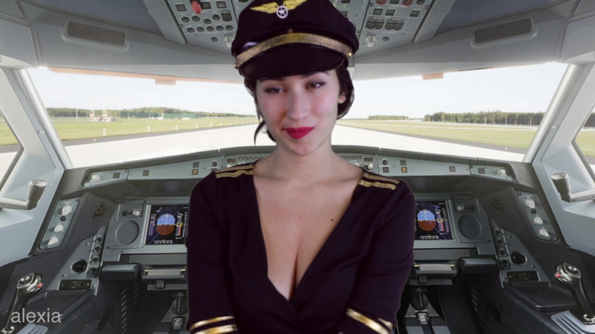 Alexia96 Jerk Off Instructions From The Cockpit - solo - amateur - jerk-off instructions (joi)