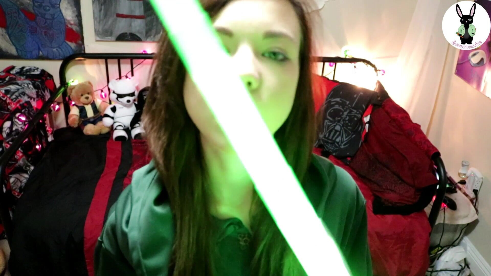 Bunnie Hughes Nerdy Girl Fucks Huge Lightsaber - masturbation - small tits - teen