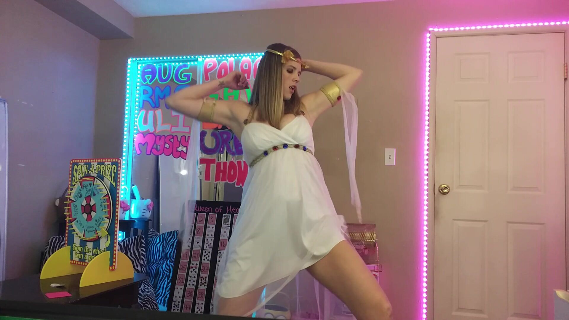 Candiecane Goddess Costume Strip Tease - masturbation - big tits