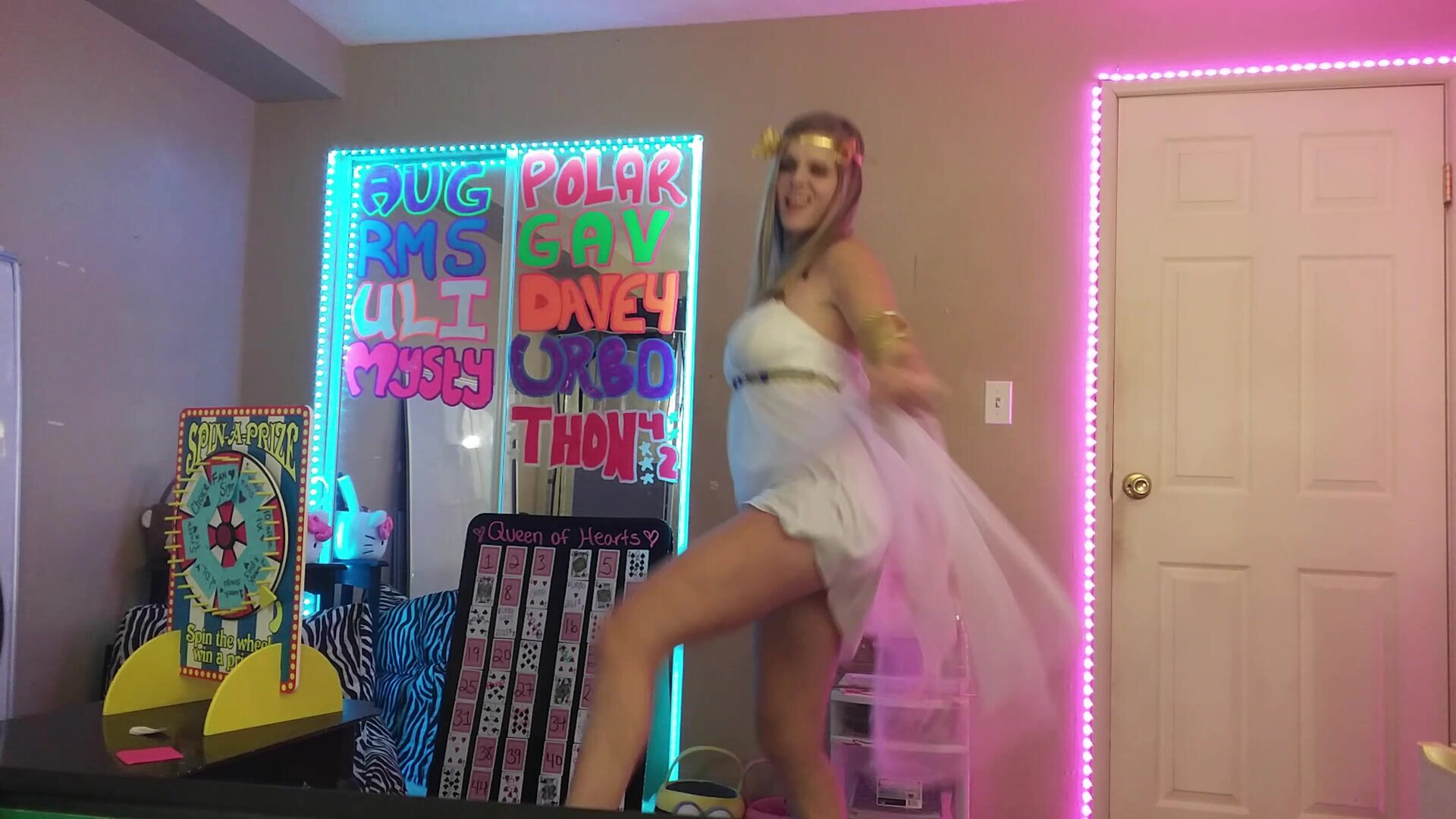 Candiecane Goddess Costume Strip Tease - masturbation - big tits