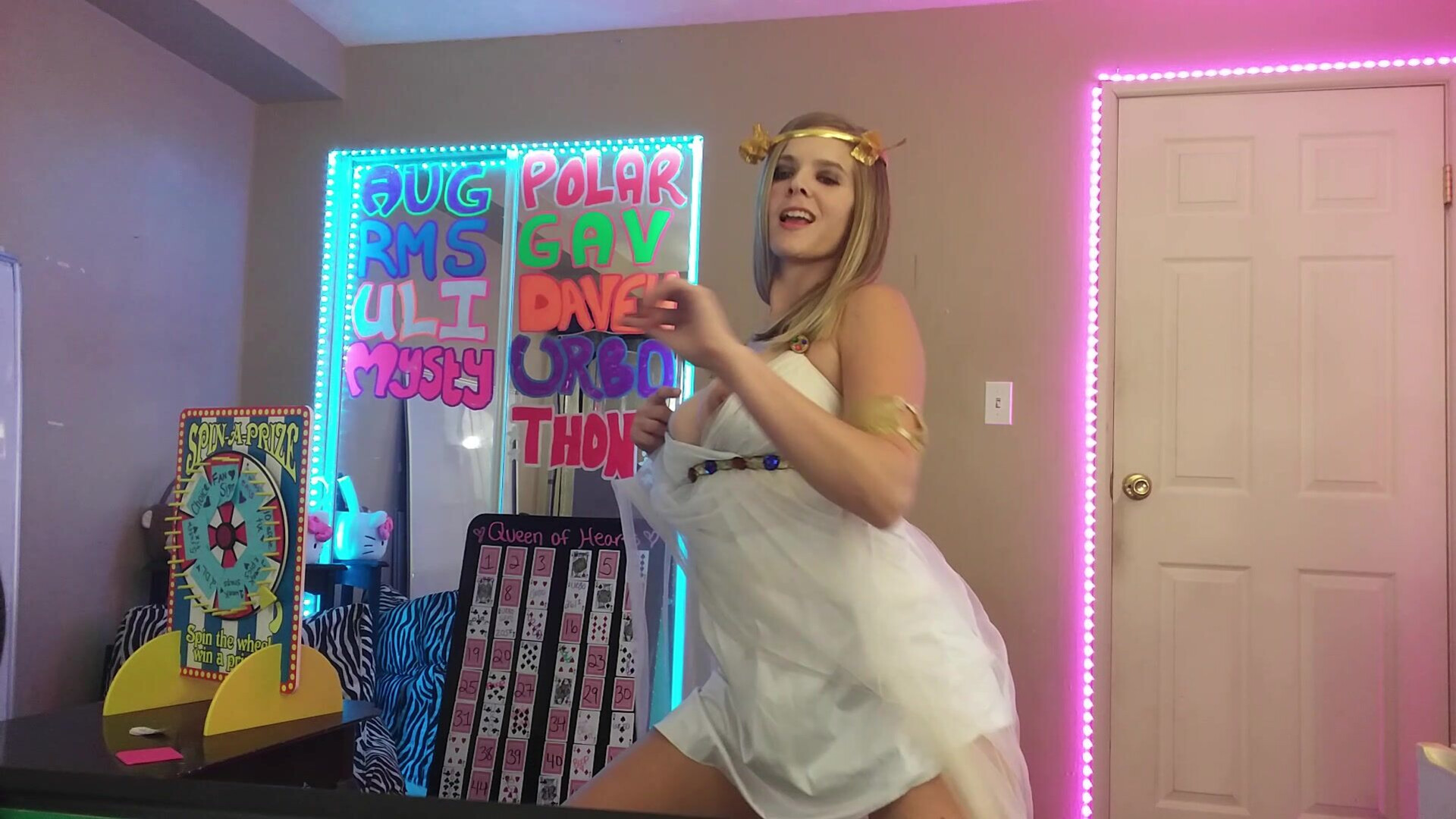 Candiecane Goddess Costume Strip Tease - masturbation - big tits