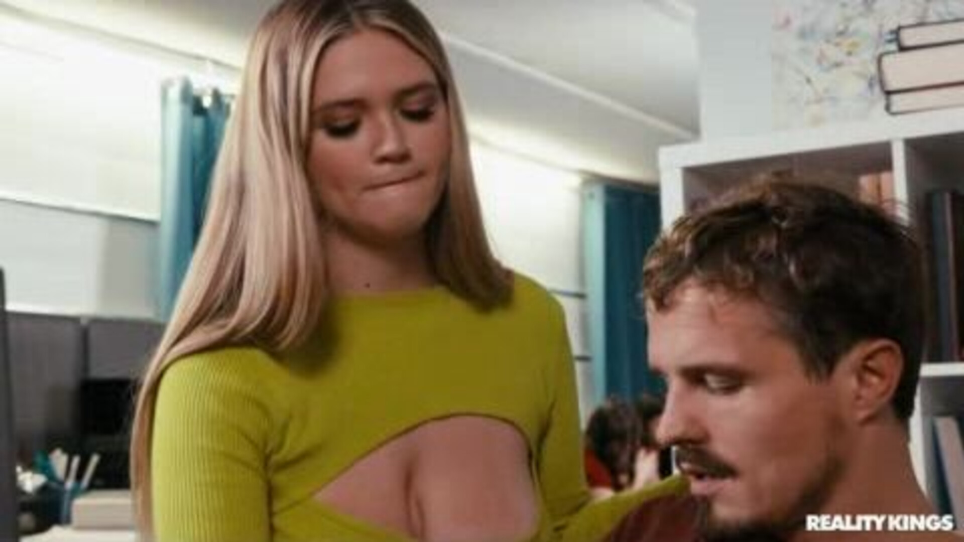 Cheating at the study hall - milf - wife - housewife - big tits - big boobs - cumshot - facial - blonde - cheating