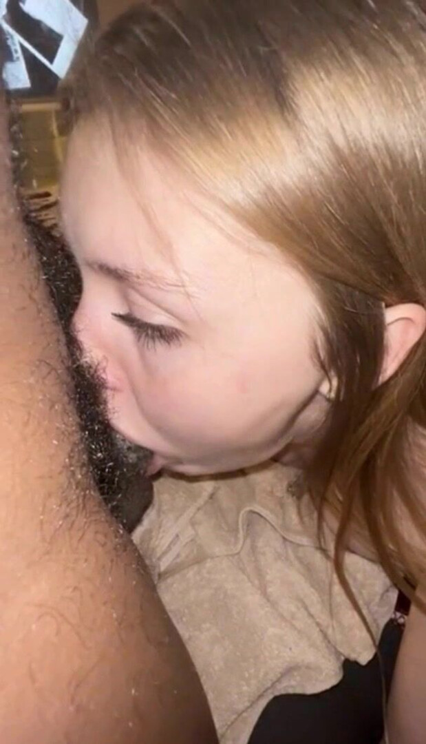 First Date Gone Right! Bonde Teen Sloppy BBC Blowjob - blowjob - bbc - teen - blonde - deepthroat - interracial - sloppy