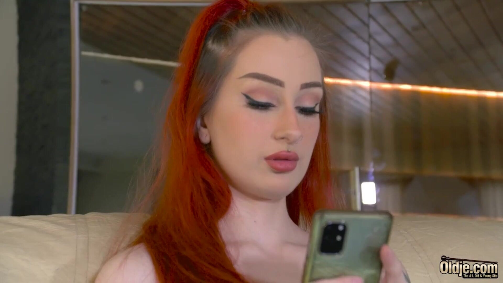 Gigi Rouge Old Man Fucks Horny Young Redhead 1080p - red - head
