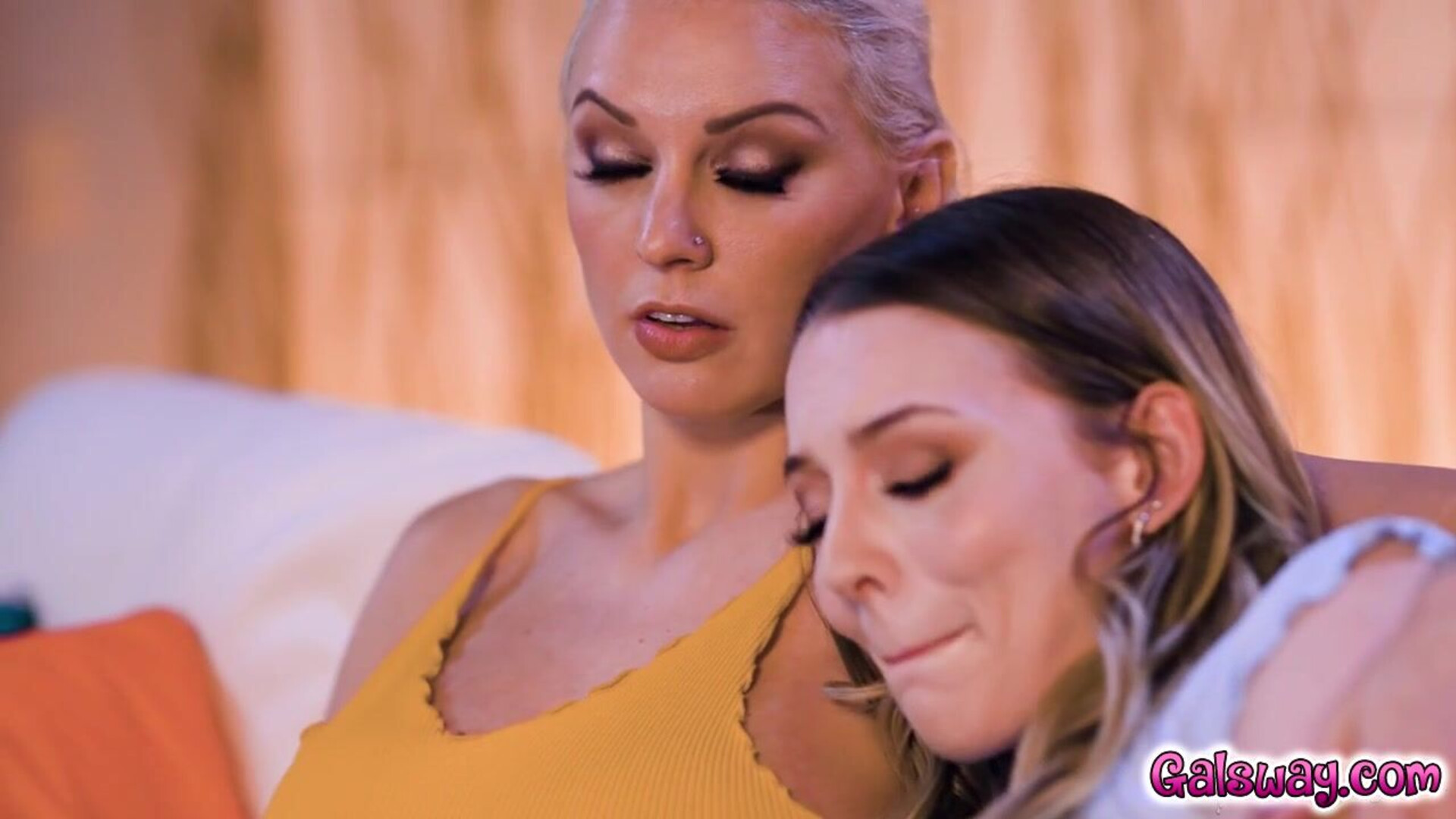 Kenzie and Lily had a little hump in the night - girlsway - blonde - big tits - small tits - fingering - teen - milf - tattoos - petite - hairy