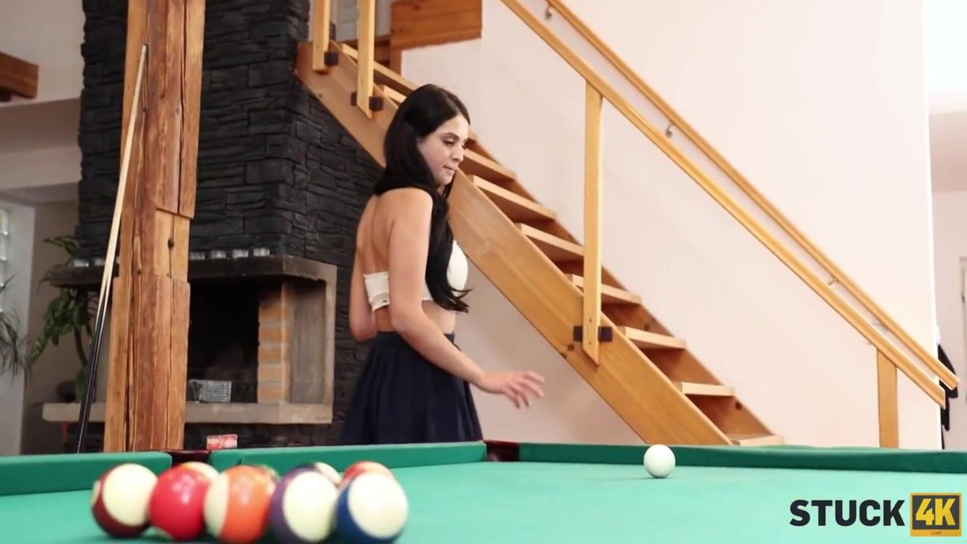Mia Trejsi Don’t Play Pool Or You’ll Get Stuck! - mia trejsi - ass worship babes blowjob couples fantasies cumshot facial hardcore indoors kissing natural tits stuck sex