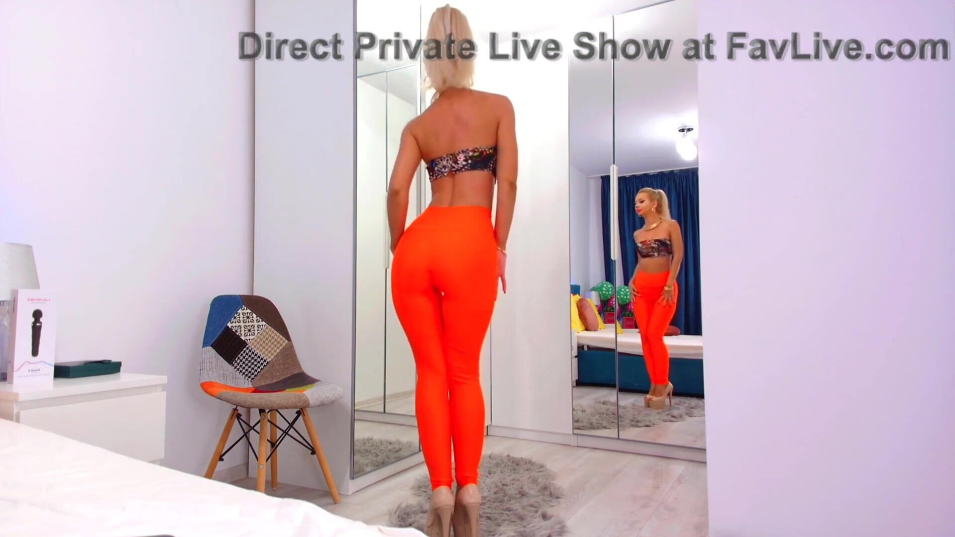 Moldavian Bliss adores to tease in orange leggings - silicone boobs - enormous tits - sensual voice - orange leggings - leggings show - moldavian - tease - sexy blonde - accent - favlive