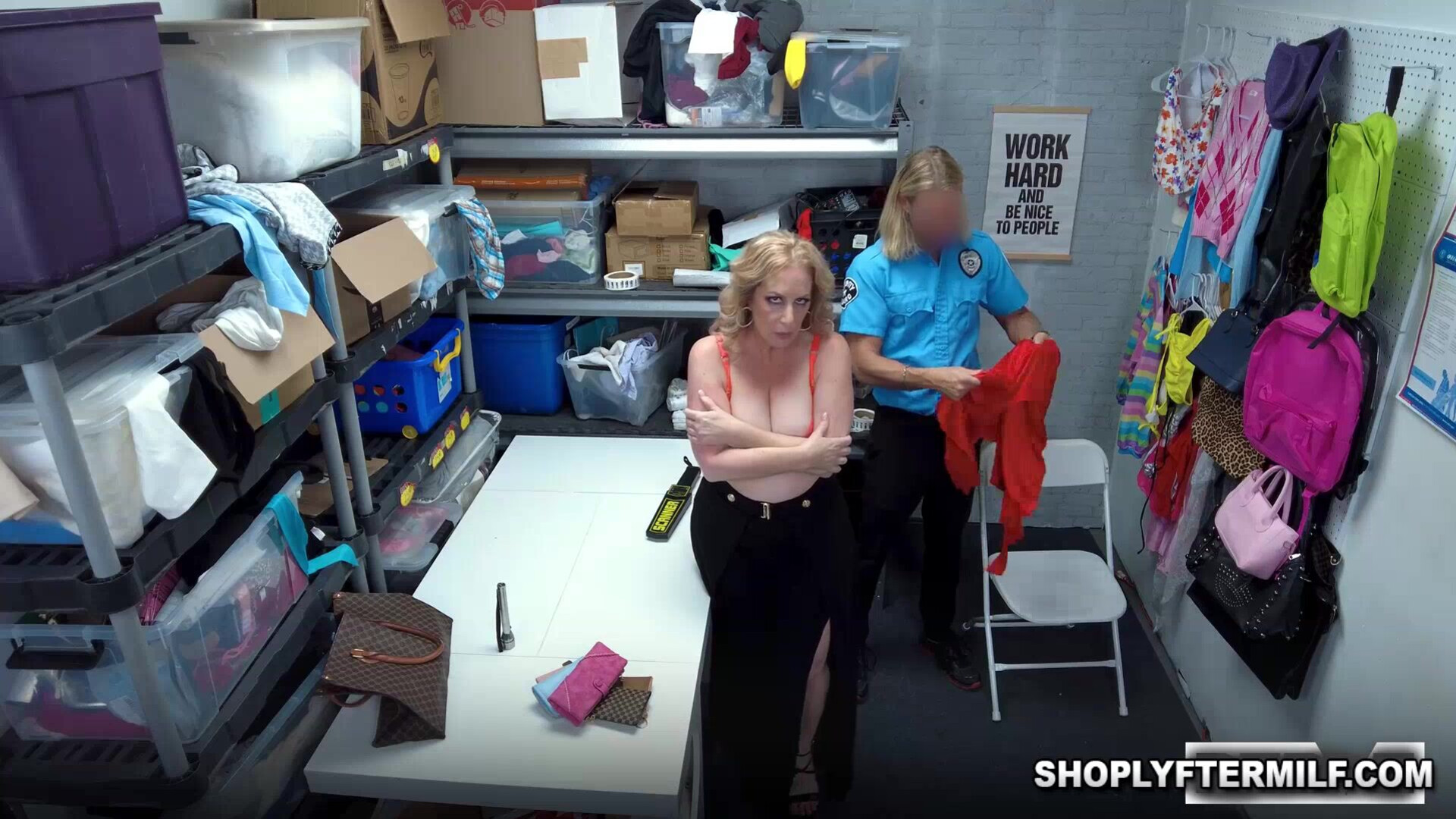 Officer playing with his tutor Danni Jones tits - shoplyftermylf - milf - mature - big ass - big tits - lingerie - big cock - handjob - blowjob - deepthroat