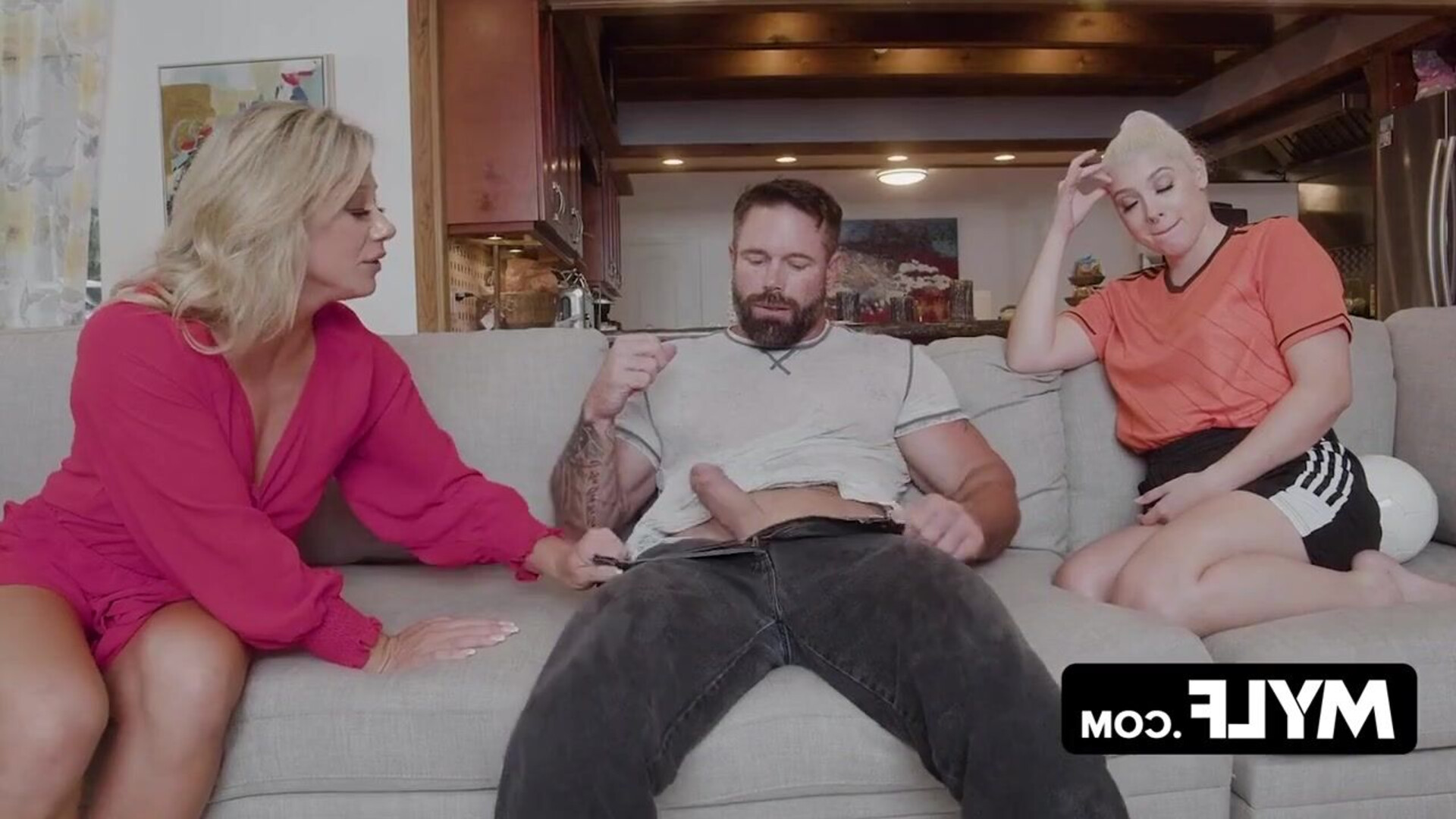 The soccer player's stepdaughter desires to experience the stepfather's substantial m - blowjob - cumshot - hardcore - pornstar - milf - cougar - tattoo - big tits - threesome - taboo
