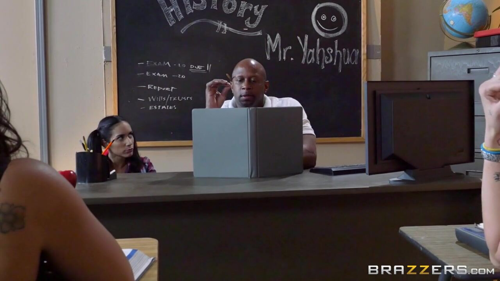 Tia Cyrus Phys Ed - schoolgirl - interracial - classroom