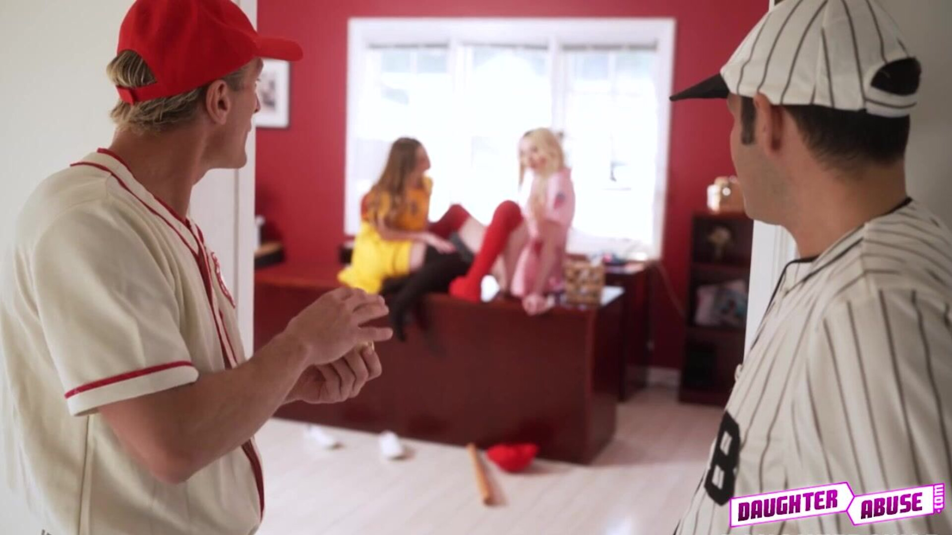 Horny Cecelia and Mazy sneak away and make out - daughter swap - big dicks - blonde - blowjob - brunette - cowgirl - deepthroat - doggystyle - handjob - older younger