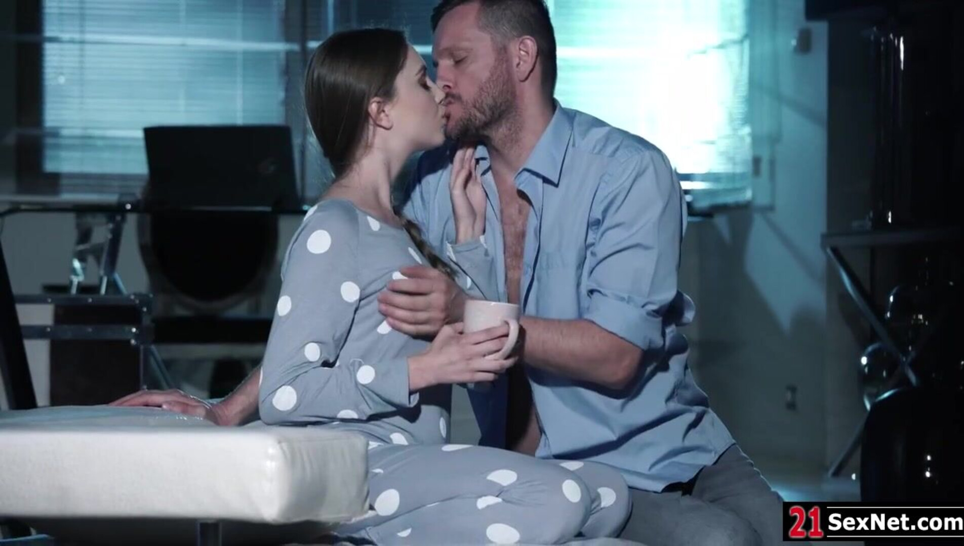 I cant finish my work if you keep teasing me like that - facesitting - blowjob - masturbate - petite - russian - kiss - girlfriend - natural tits - shaved - brunette