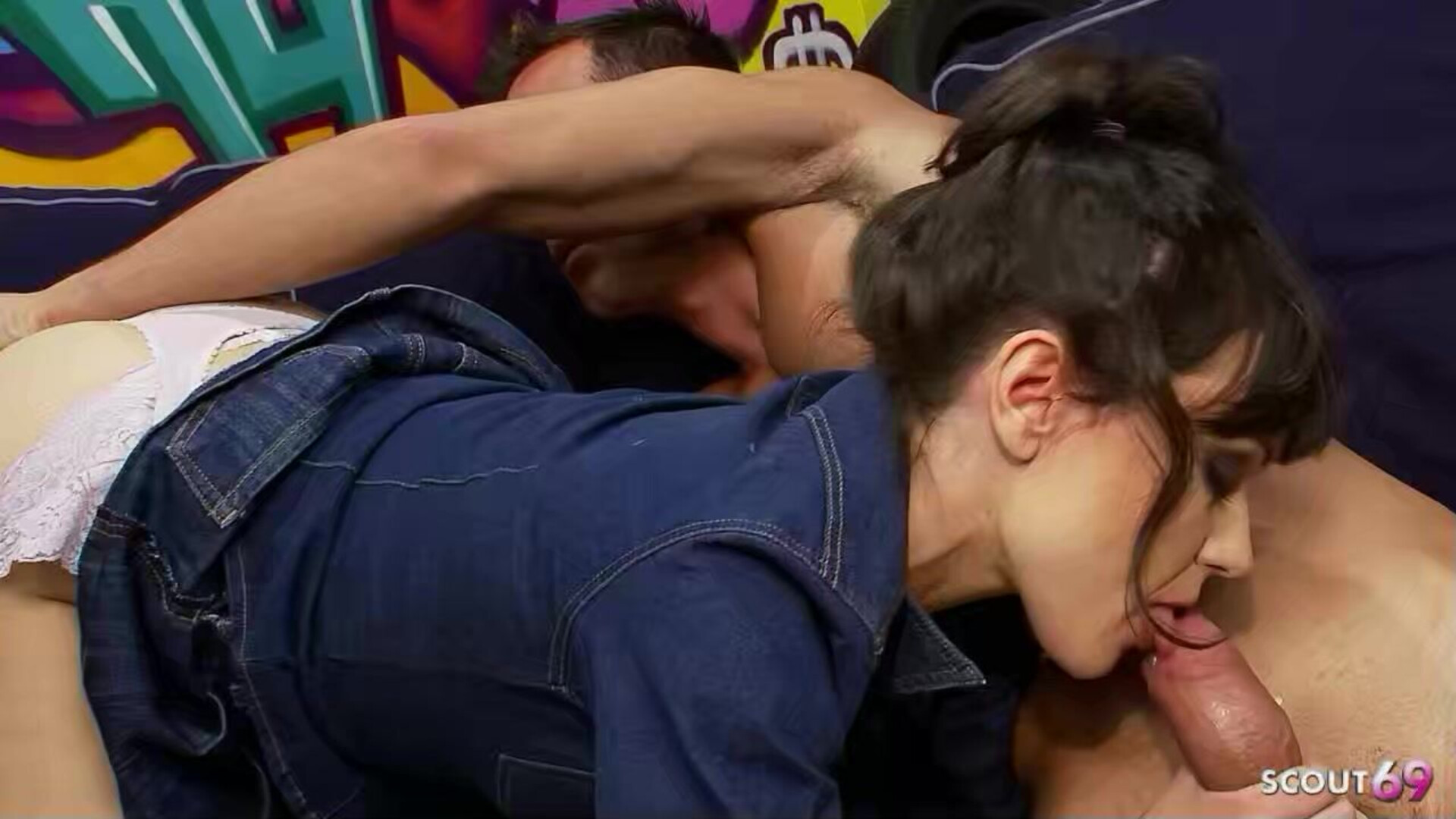 Jeans CFNM Sex with Lucie Love - cfnm - hardcore - jeans - blue eyes - facial - teen - teenager - young - big dick - big cock