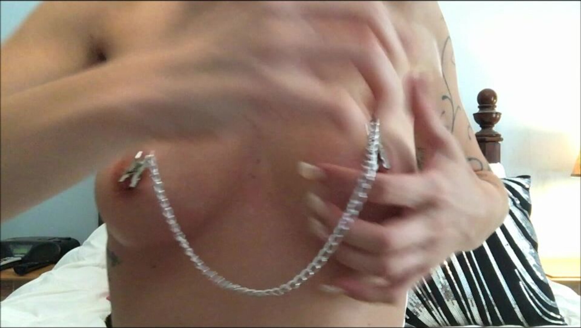 Kandisskiss Oil Nipple Clamps Lotion Tit Worship - amateur - solo - small tits