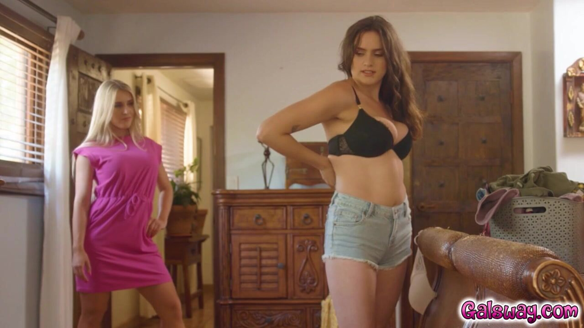 Lola got pussy rewards for doing household work - girlsway - blonde - brunette - big tits - natural tits - fingering - teen - milf - lesbian - stepdaughter