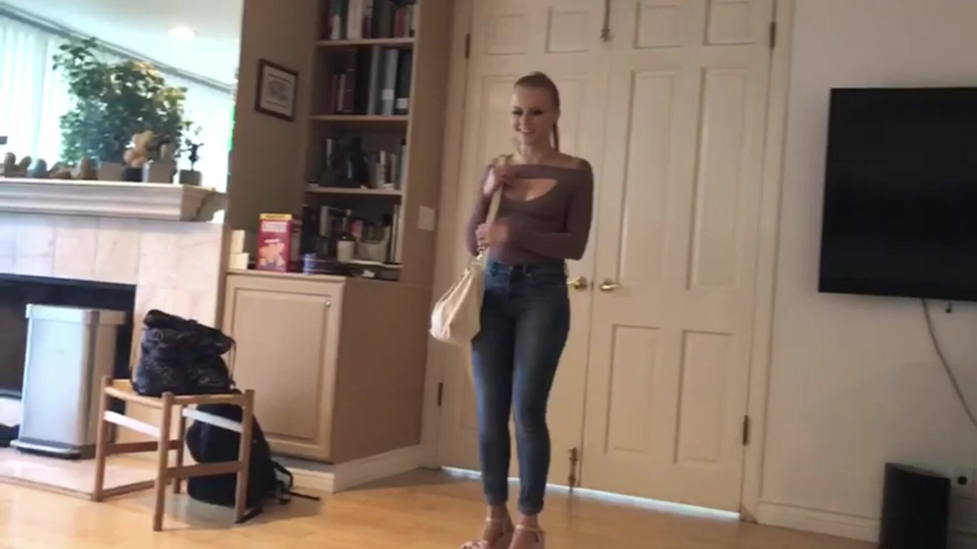 Paris White Clothed Hand Job For Daddy - amateur - small tits - blowjob