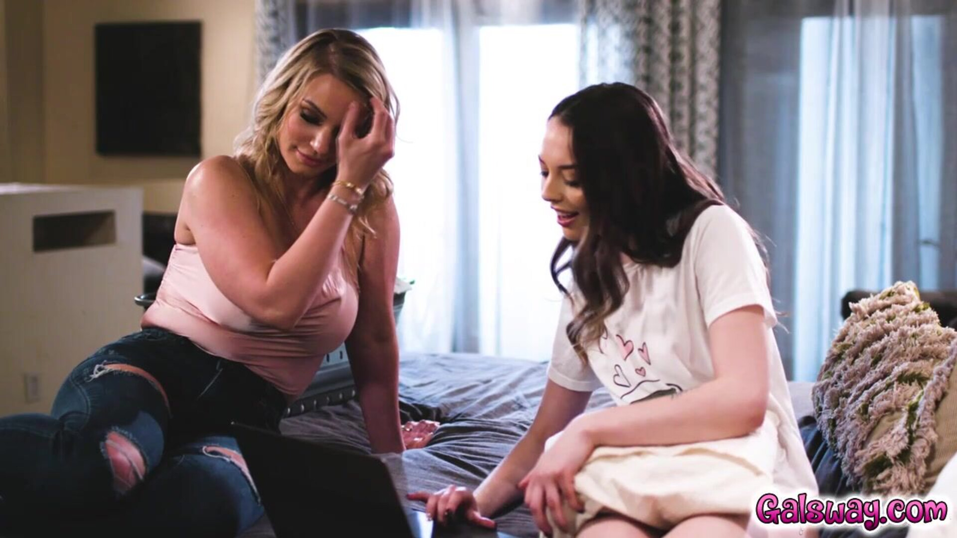 Rachel joins horny Lily from pleasuring herself - girlsway - blonde - brunette - big tits - masturbation - small tits - fingering - teen - milf - facesitting