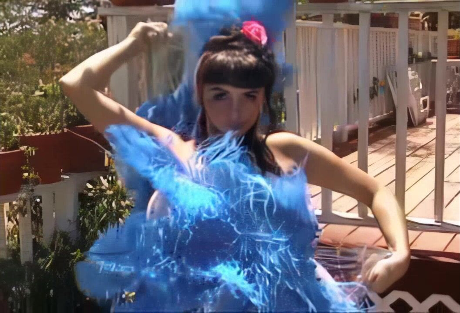 Vintage Outdoor Feather Titfuck HD (AI Upscale) - big tits - vintage - titfuck - big breasts - titty creampie - cum between tits - handjob