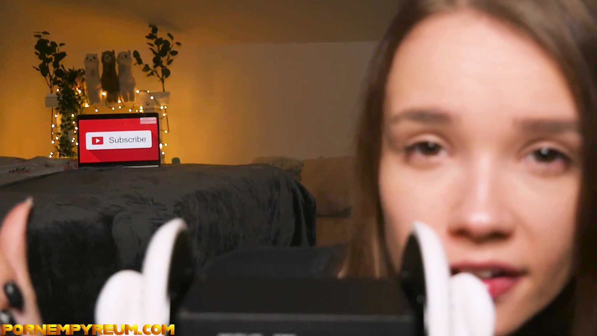 ASMR Bunny Marthy sucking dick - solo - masturbation - camgirl - brunette