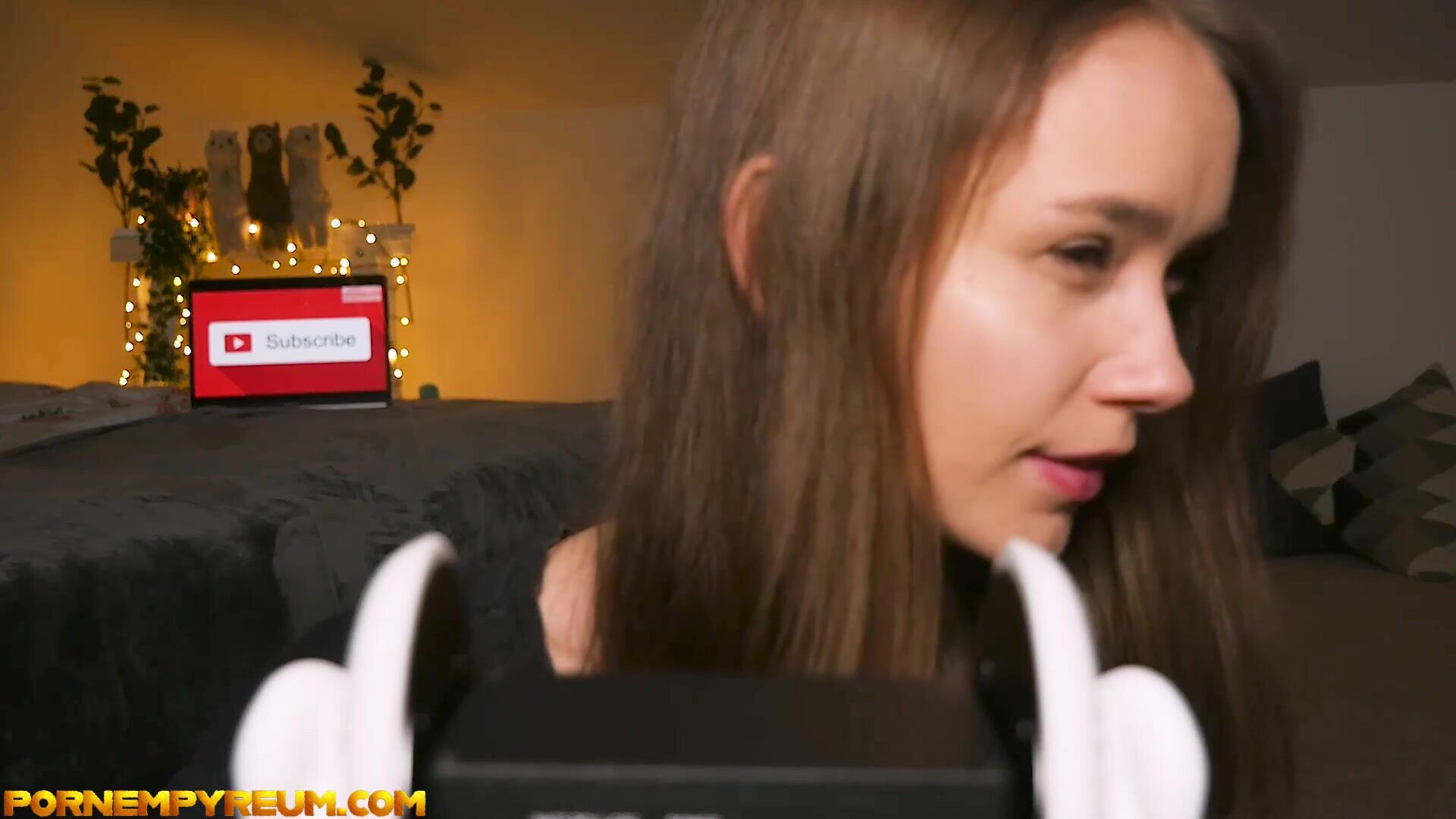 ASMR Bunny Marthy sucking dick - solo - masturbation - camgirl - brunette