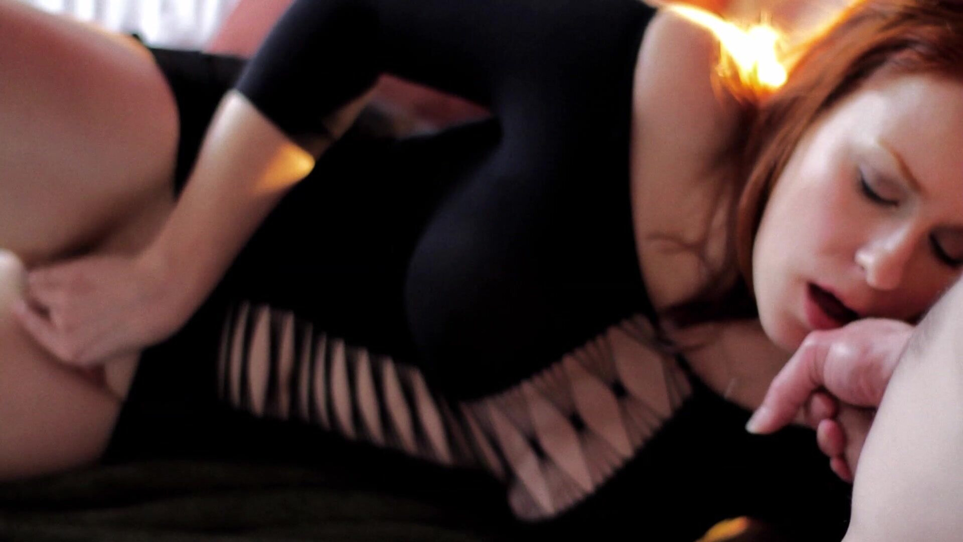 Art Of Blowjob Sheer Black Dress Blowjob With Sensual Touching - blowjob - amateur - babe