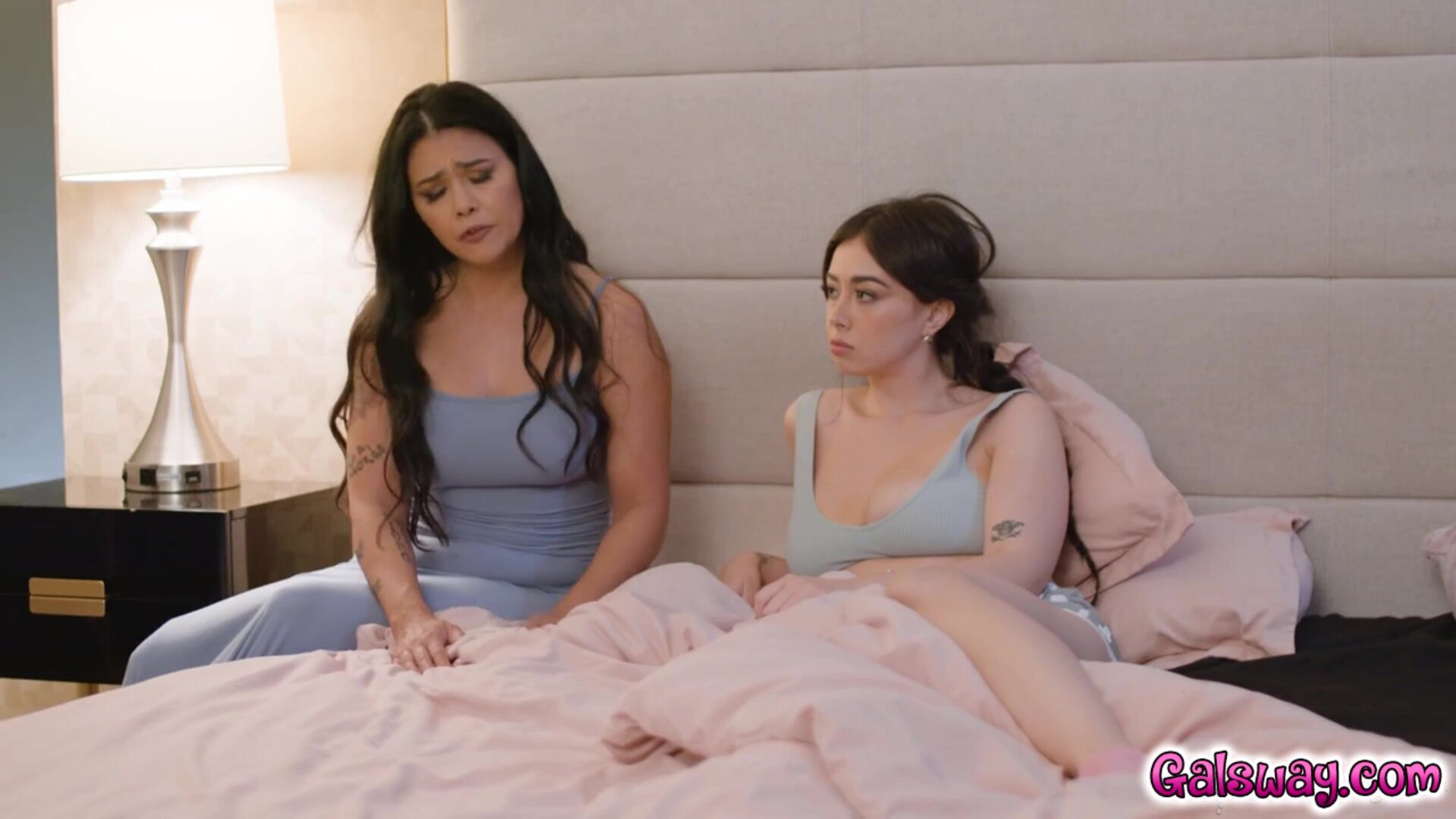 Dana and Chloe surrender once again to each other - girlsway - brunette - big tits - natural tits - fingering - college - milf - tattoos - old young - asian