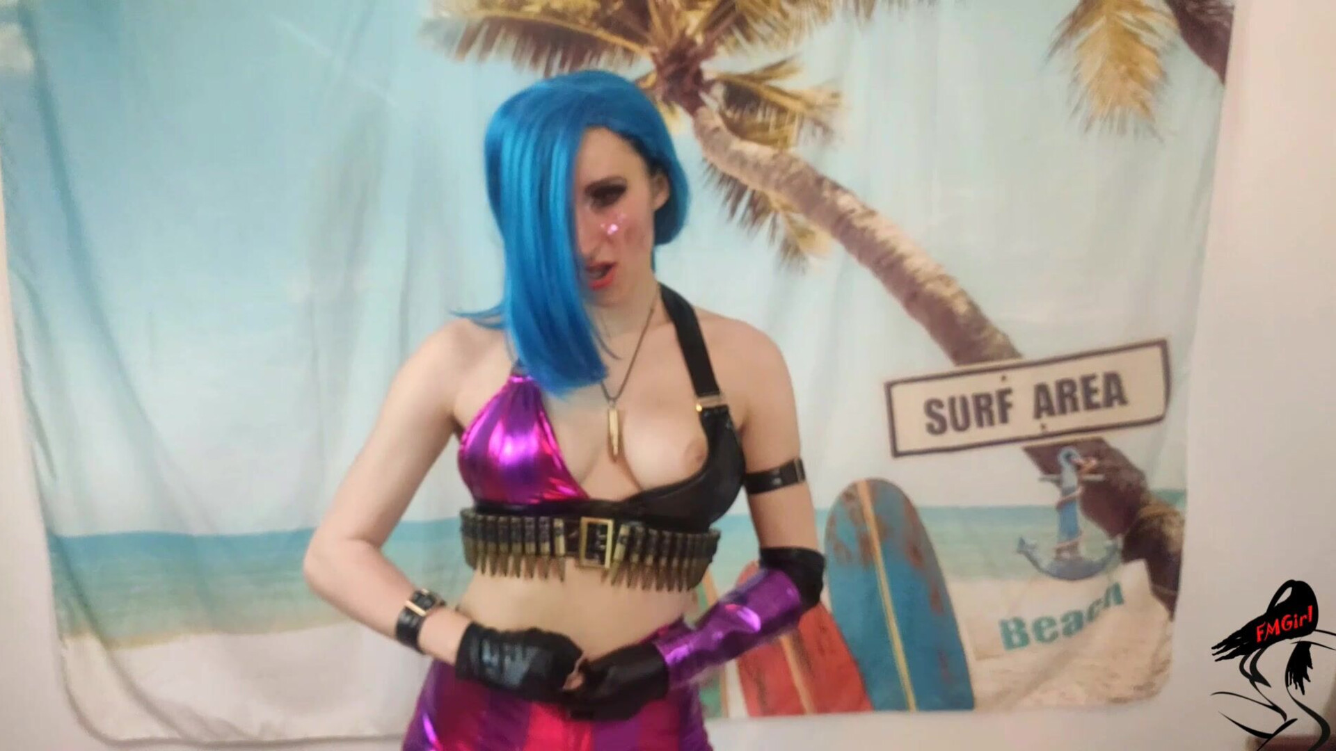 Fmgirl Jinx Double Penetration On Mirror - amateur - solo - toys