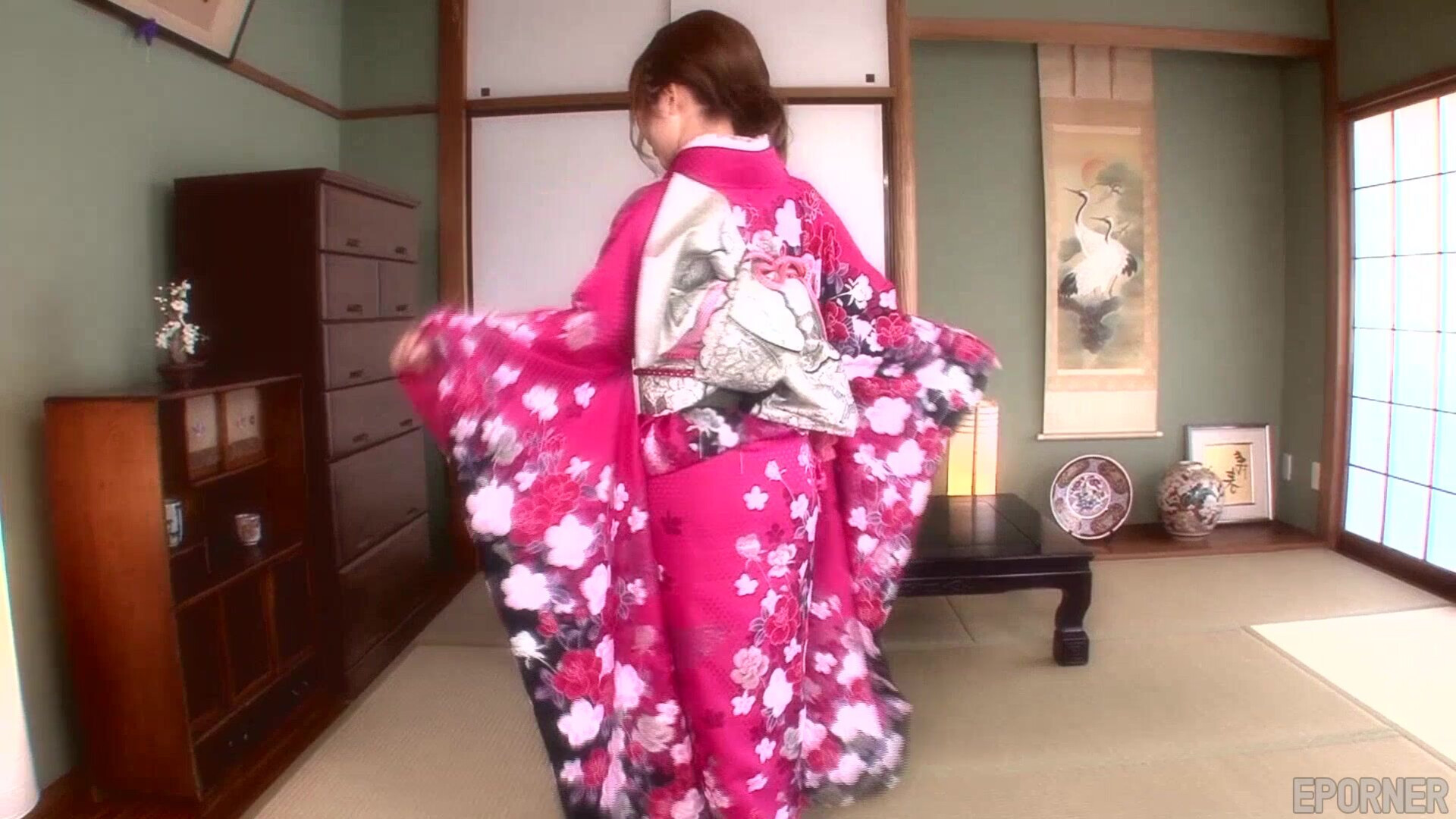 Japanese Babe In Kimono - japanese - asian - big breasts - babe - hairy pussy - blowjob - creampie