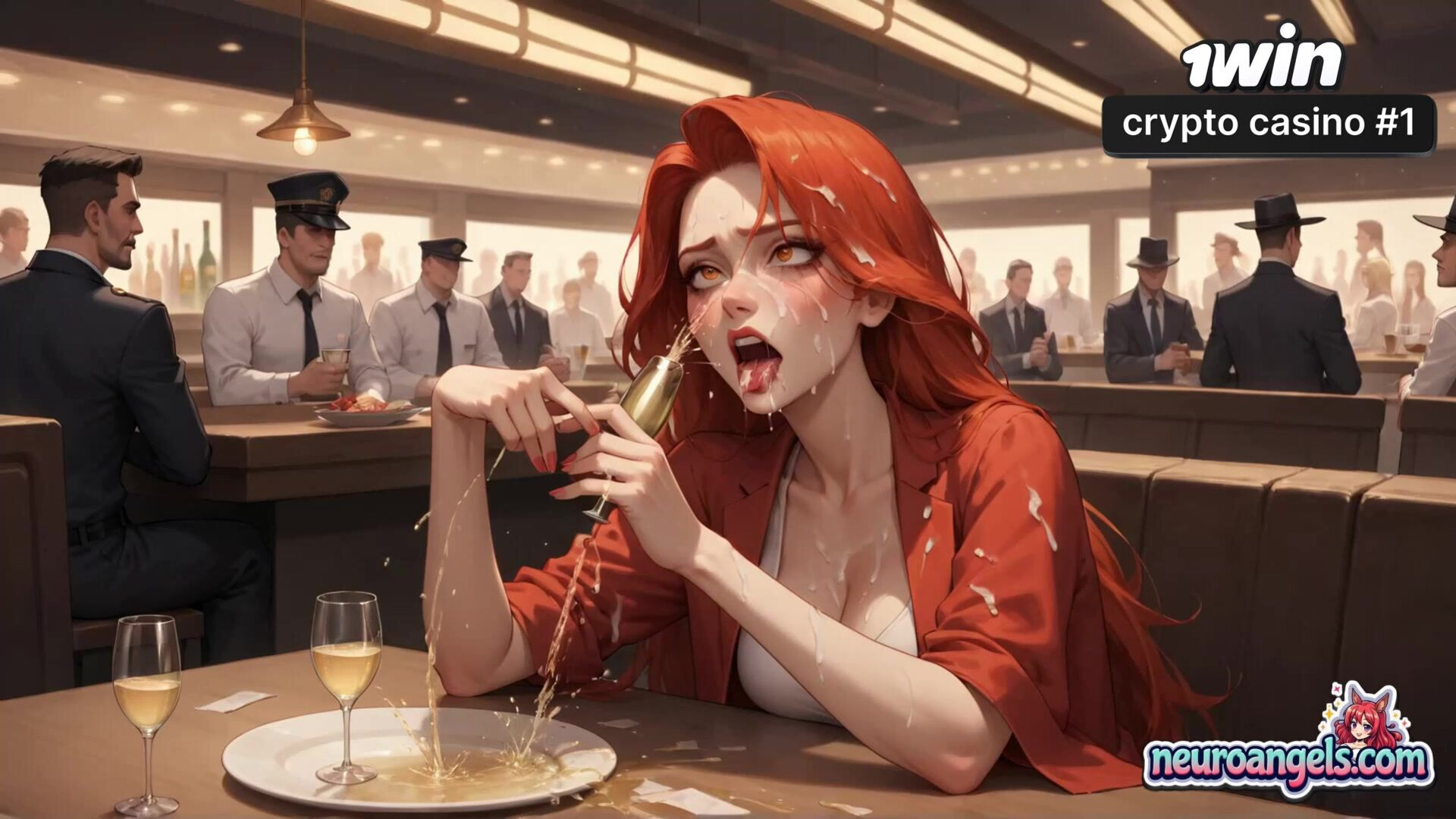 Redhead MILF has fucky fucky in a luxury steakhouse after an orgy hardcore, insane - hardcore - romantic - redhead - steakhouse - ai generated - orgy - deluge - milk