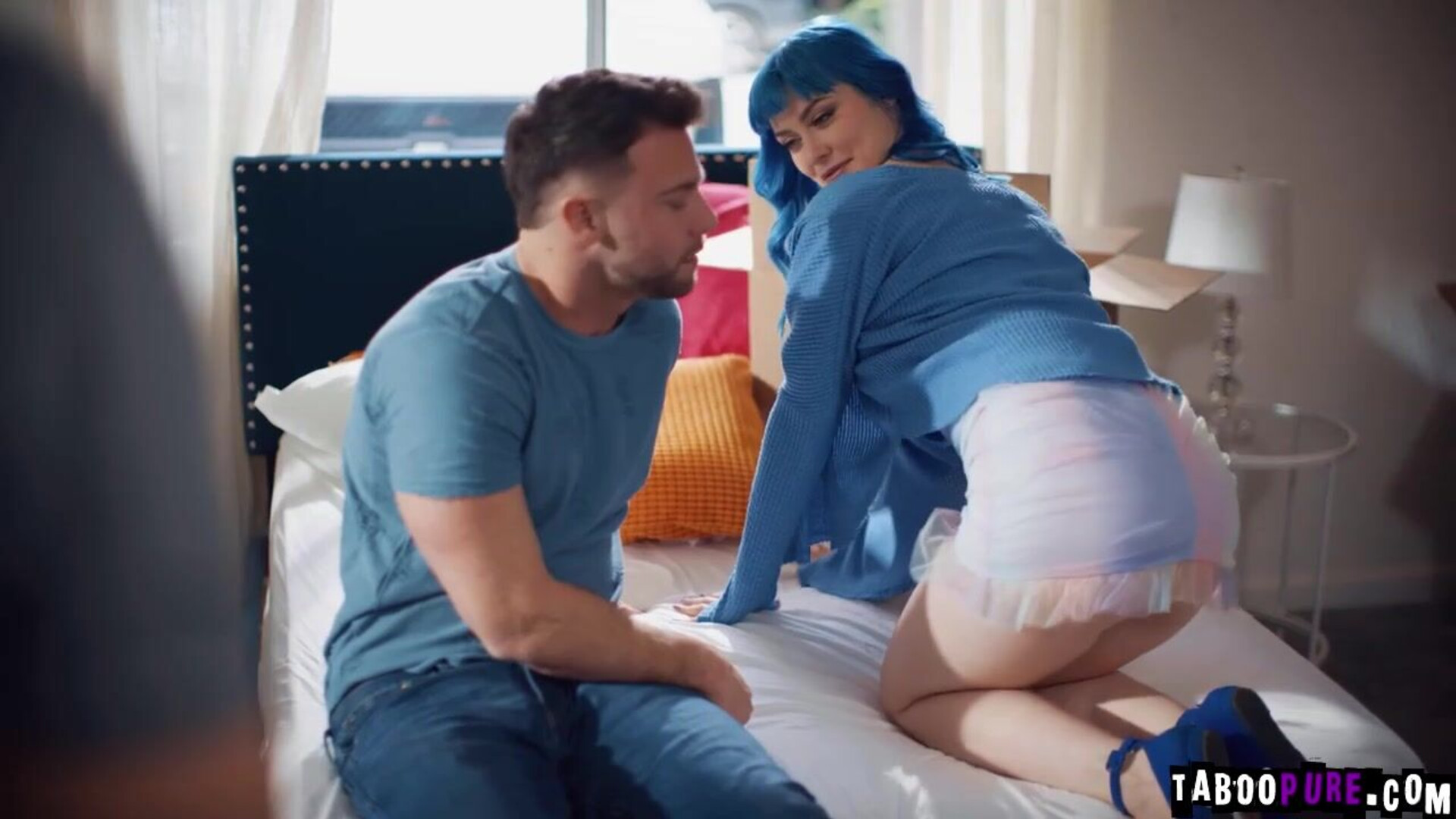 Seth fucked Jewelz to test the bed for sale - tabooer - big tits - fingering - pussy - blowjob - deepthroat - cumshot - cheating - colored hair - shaved pussy