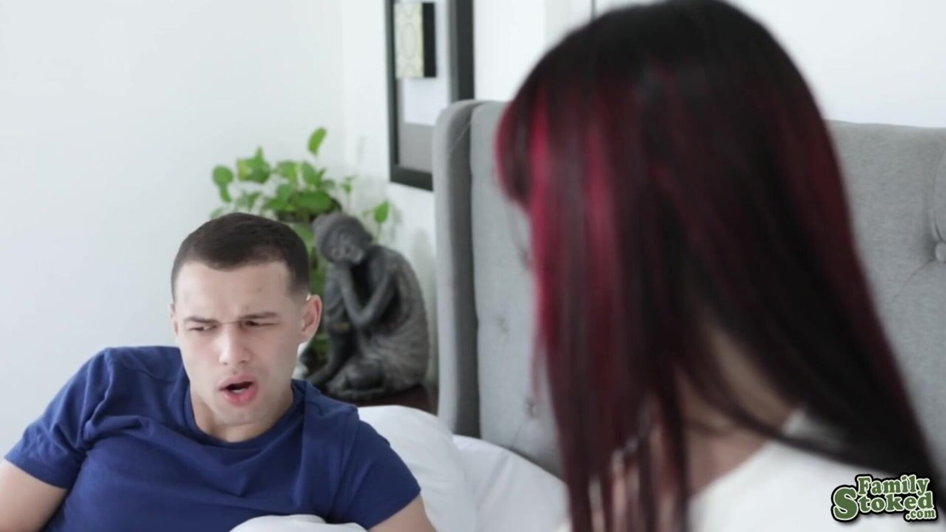 Stepsibs Sabrina and Johnny tasting each other! - family strokes - big dick - big tits - black hair - blouse - blowjob - deepthroat - handjob - step brother - step sister