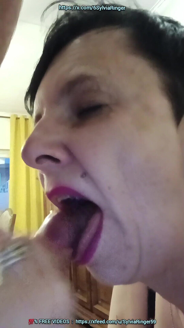 Sylvia Ringer Blowjob 2 - mature - milf - amateur - homemade - oldslut - oldwhore - stockings - blowjob