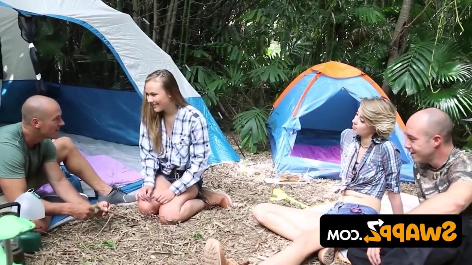 backwoods bartering - babe - blonde - blowjob - facial - small tits - outdoor - doggy style - cowgirl - american - foursome
