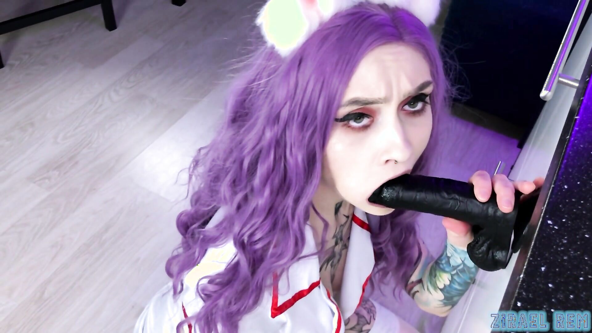 Zirael Rem - Teen Nurse Pussy Gripping JOI - ManyVids - teen - pussy - jerk off instruction - big tits - fake tits - pov - dirty talk - tattoo - big dick