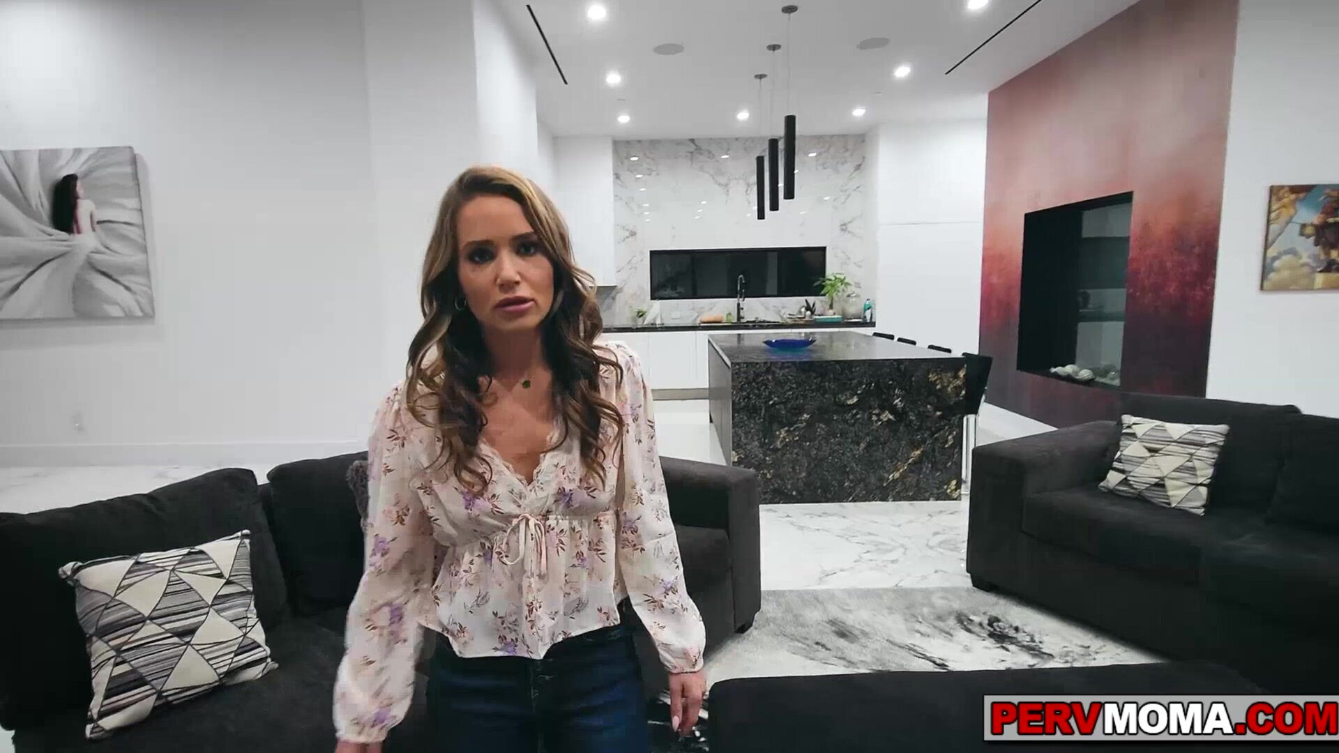Busty milf sucking her stepsons cock - pervmom - milf - stepmon - stepson - blonde - indoor - big ass - big cock - small tits - taboo