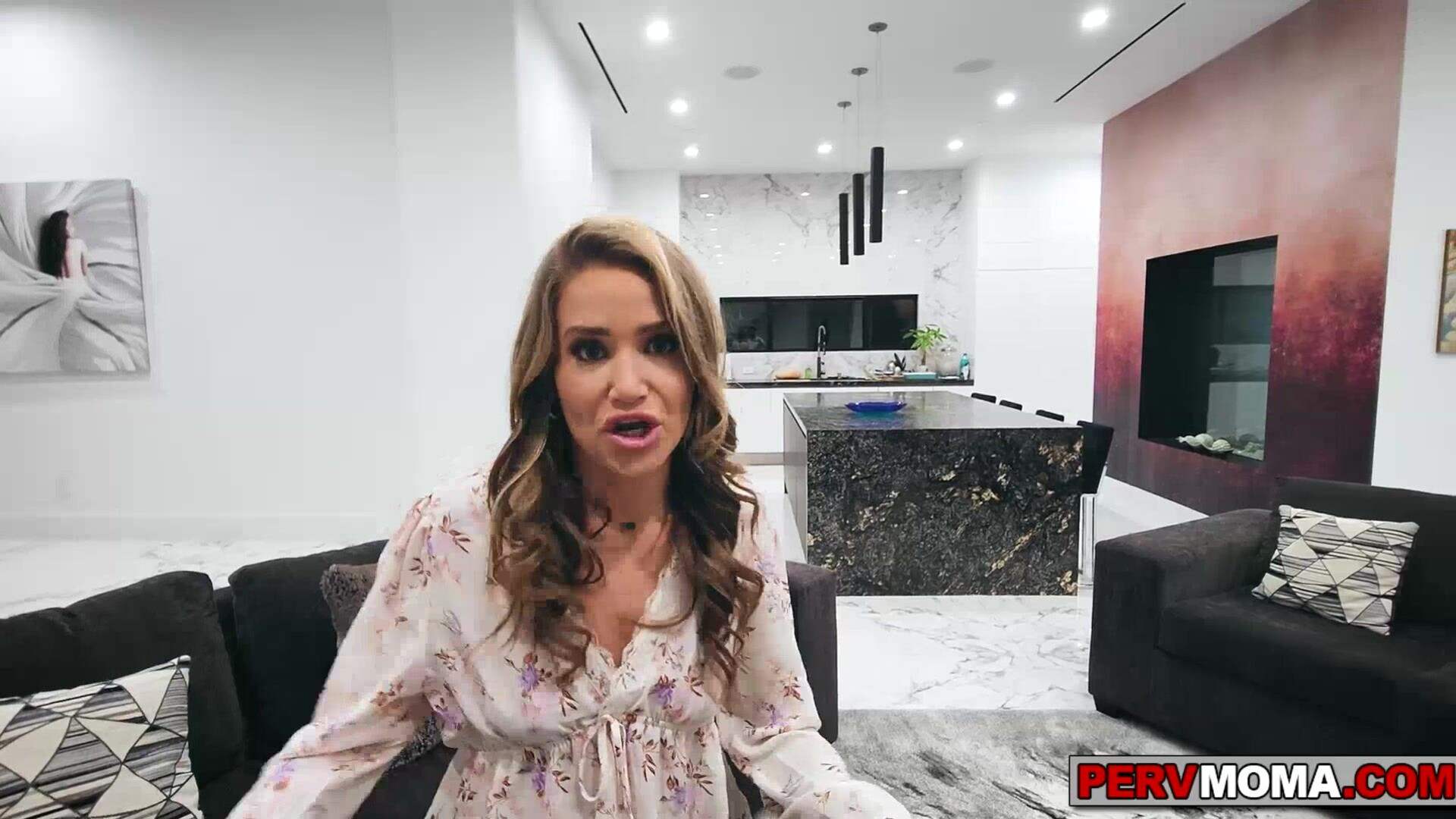 Busty milf sucking her stepsons cock - pervmom - milf - stepmon - stepson - blonde - indoor - big ass - big cock - small tits - taboo