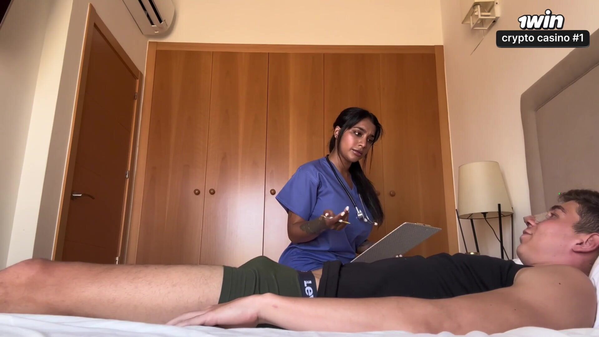 Hot nurse Yasmina Khan gives a suck off to patient Brady Bud and lets him jism inward - porn - asian creampie - hardcore - asian - nurse fucks patient - xxx - roleplay