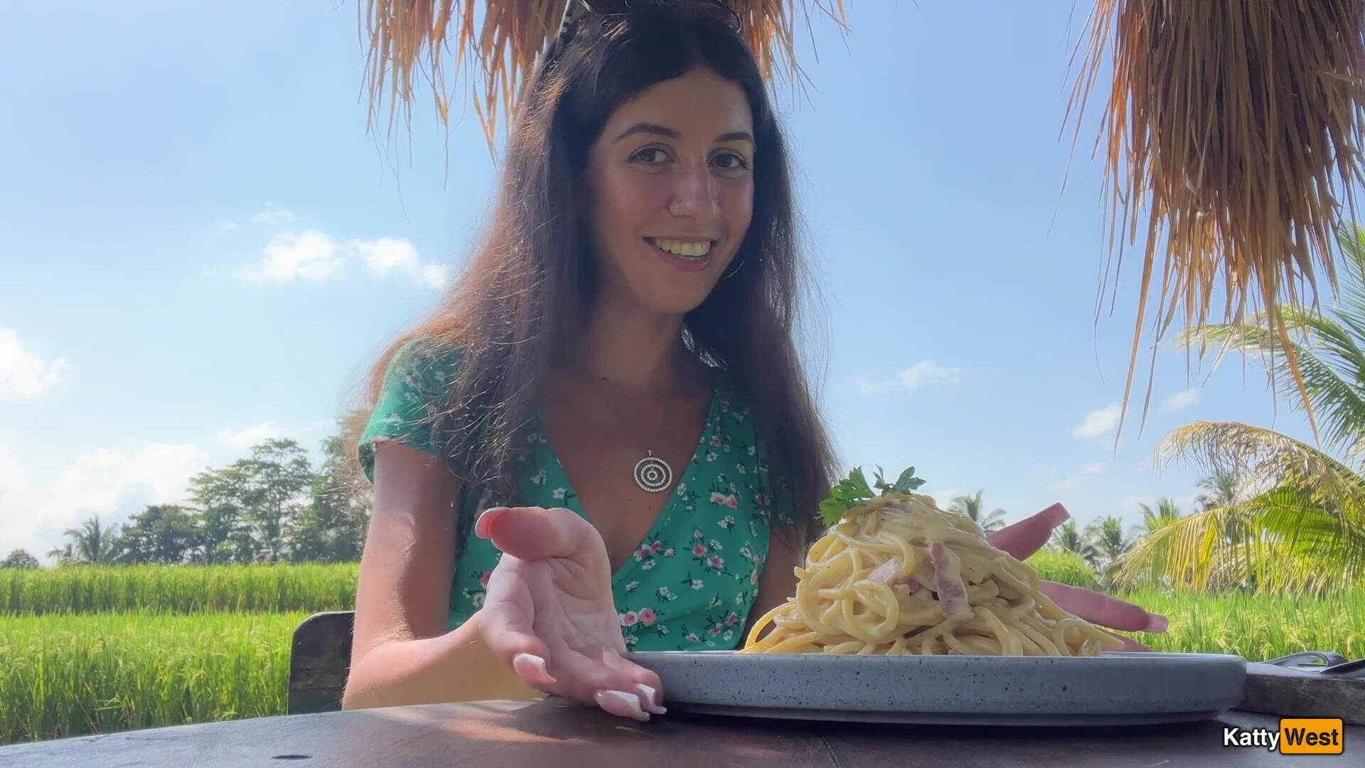 Katty West Public Cumwalk in Cafe , Eating Pasta Carbonara with Sperm on Face - katty west - public cumwalk in cafe - eating pasta carbonara with sperm on face