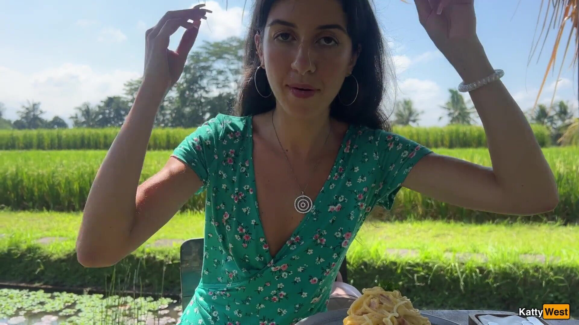 Katty West Public Cumwalk in Cafe , Eating Pasta Carbonara with Sperm on Face - katty west - public cumwalk in cafe - eating pasta carbonara with sperm on face