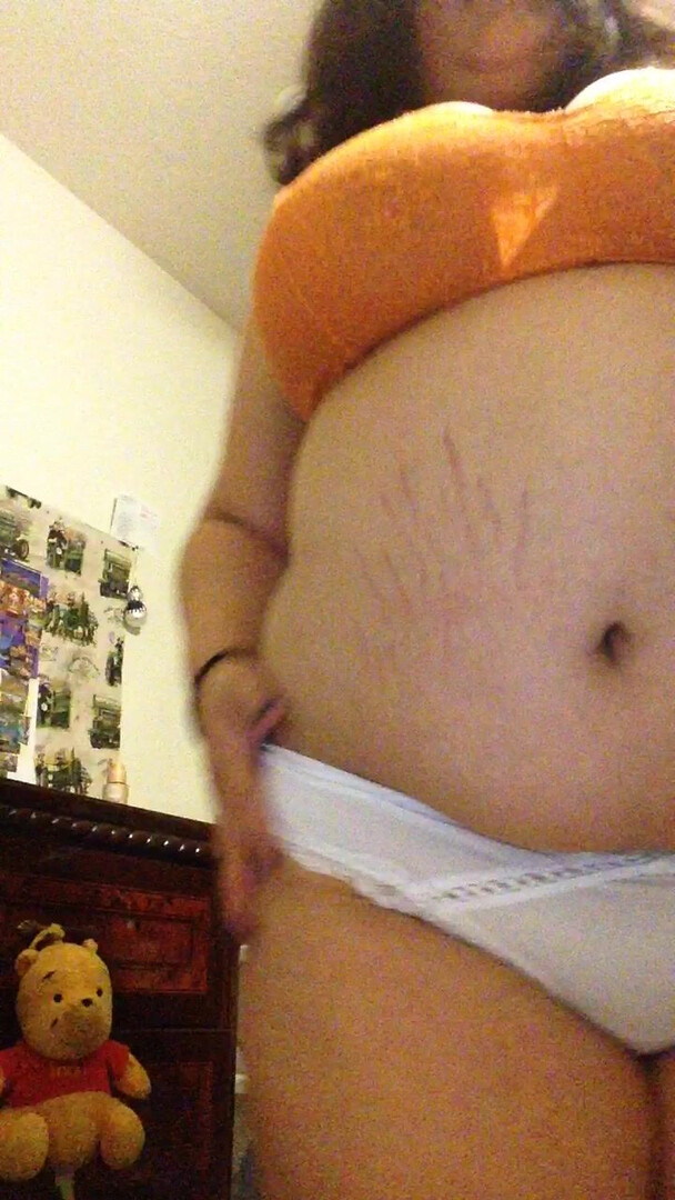 Missbustylatina Orange White Striptease - bbw - solo - big tits
