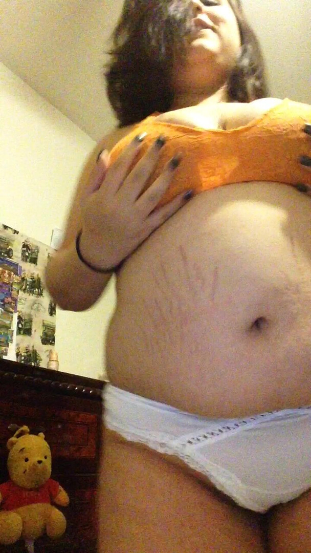 Missbustylatina Orange White Striptease - bbw - solo - big tits