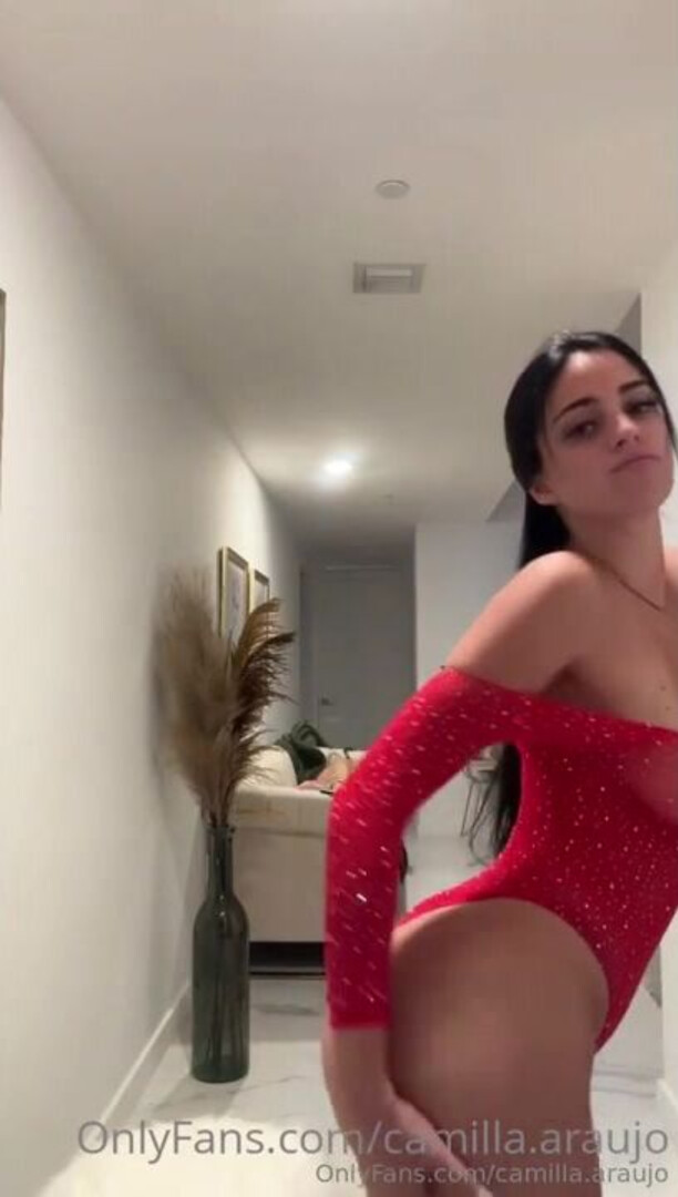 Red Bodysuit Masturbation Through Panties - big ass - big tits - blowjob - sex - fuck