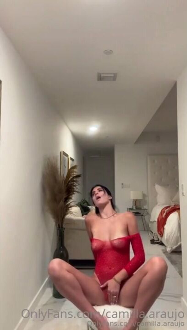 Red Bodysuit Masturbation Through Panties - big ass - big tits - blowjob - sex - fuck