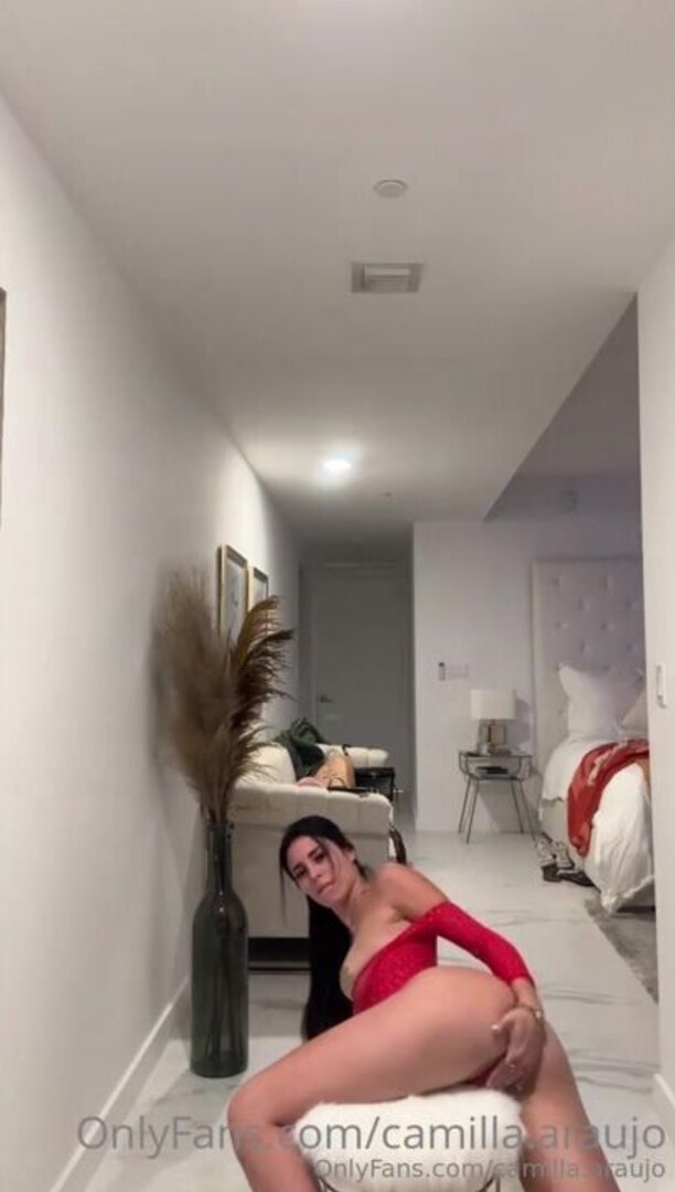Red Bodysuit Masturbation Through Panties - big ass - big tits - blowjob - sex - fuck