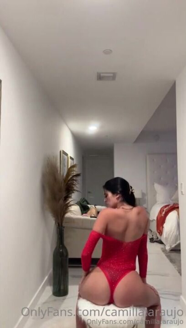 Red Bodysuit Masturbation Through Panties - big ass - big tits - blowjob - sex - fuck