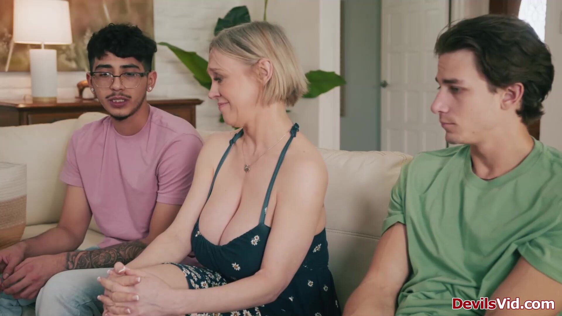 Stepsons having threesome with stepmom - stepmom - stepson - family - taboo - threesome - old and young - milf - big tits - blowjob - big cock